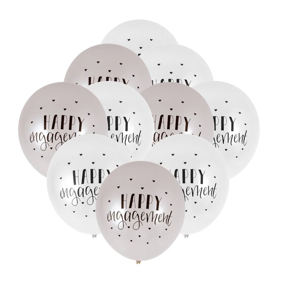 Happy Engagement Latex Balloons 10 Pack