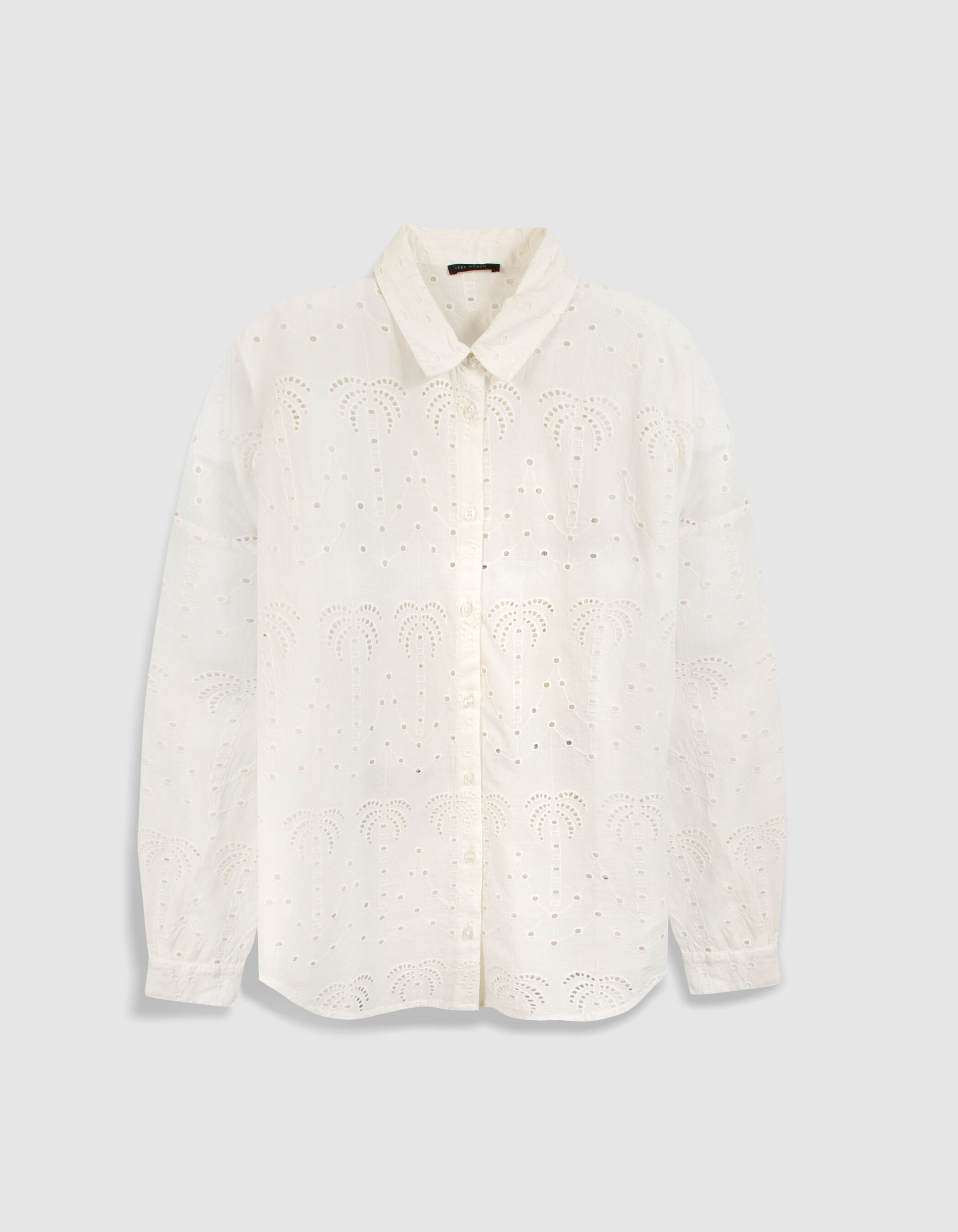 Chemise blanche broderie anglaise palmiers Femme