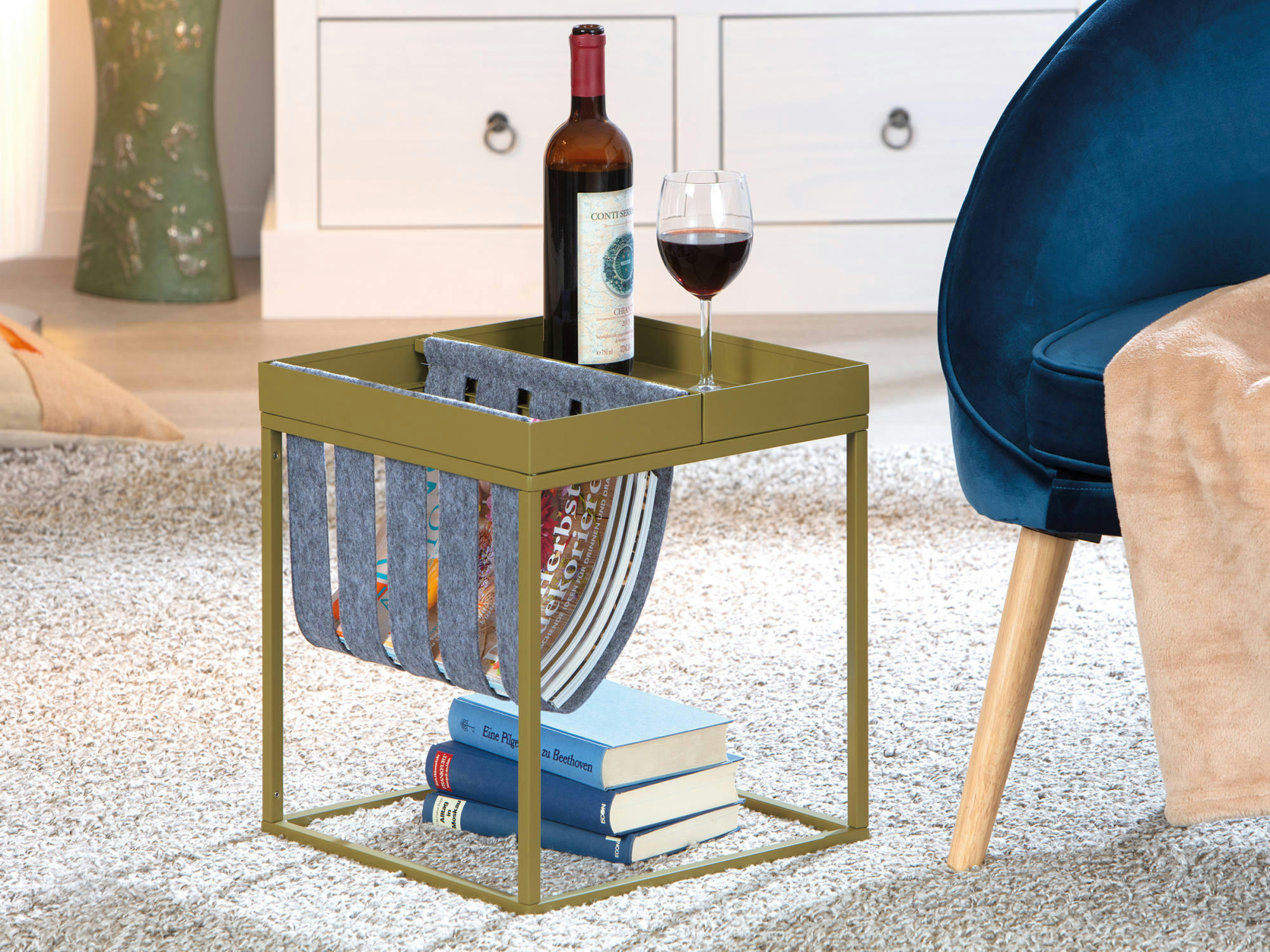 - Table basse en métal peint en métal vert