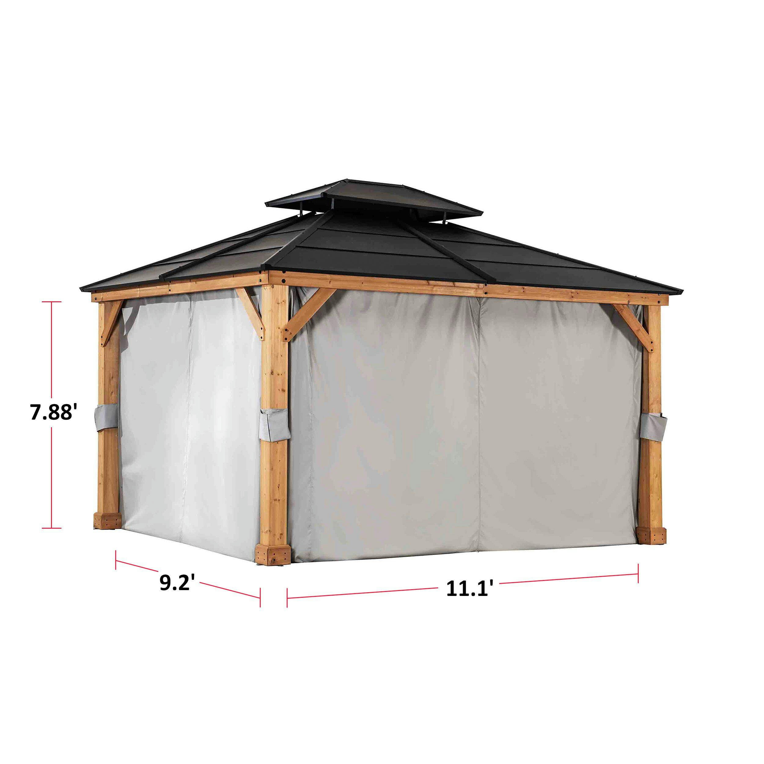 CANVAS Fabric Outdoor/Patio Gazebo Walls  for Collingwood Gazebo, Grey, 11.5x10x7-ft