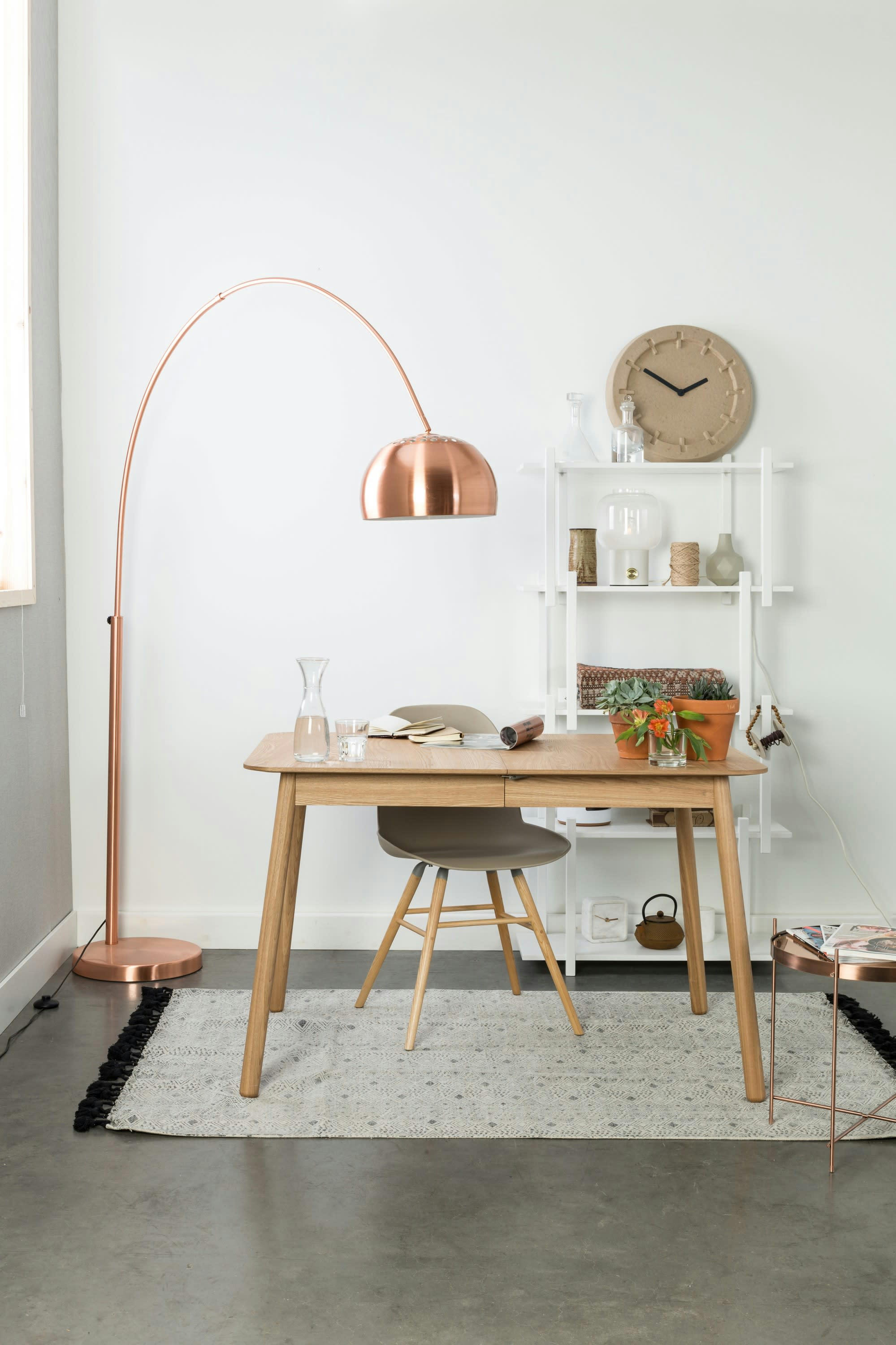 GLIMPS - Table extensible 120/162x80cm en bois beige