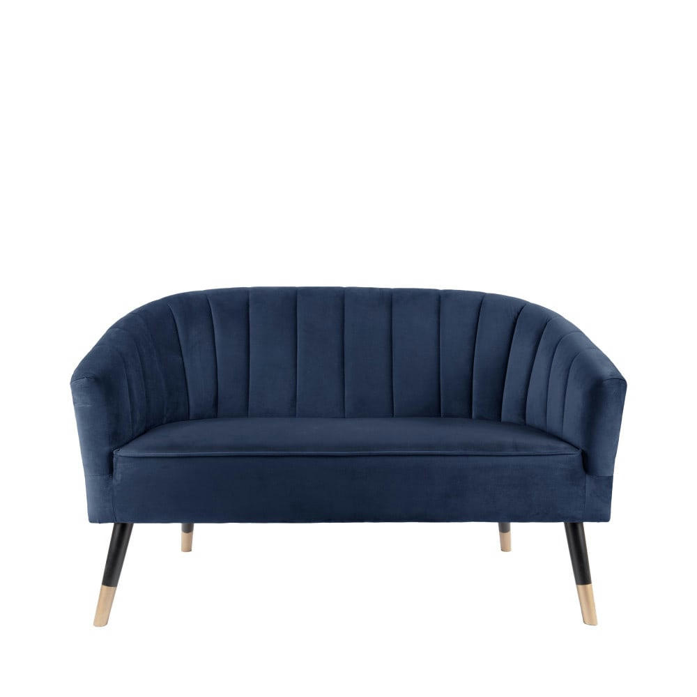ROYAL - Canapé 2 places en velours bleu foncé