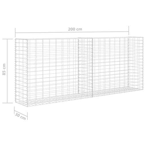 NNEVL Gabion Basket Galvanised Steel 85x30x200 cm