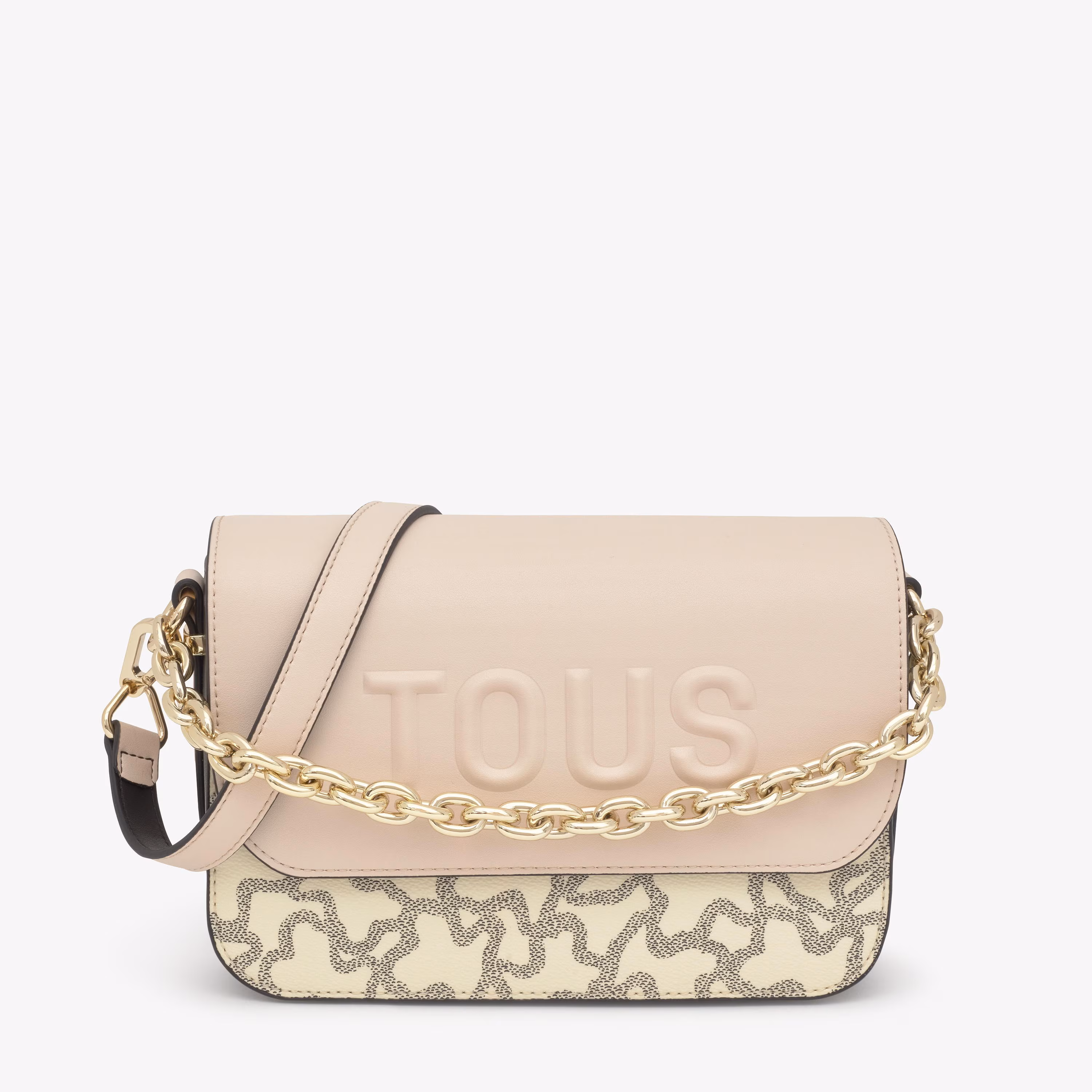 Bandolera mediana Chain negra y beige Kaos Icon