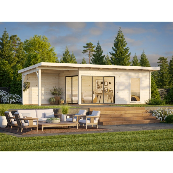 Gartenhaus »Andrea Slide«, B x H x L: 898 x 264 x 300 cm, Braun, tauchgrundiert
