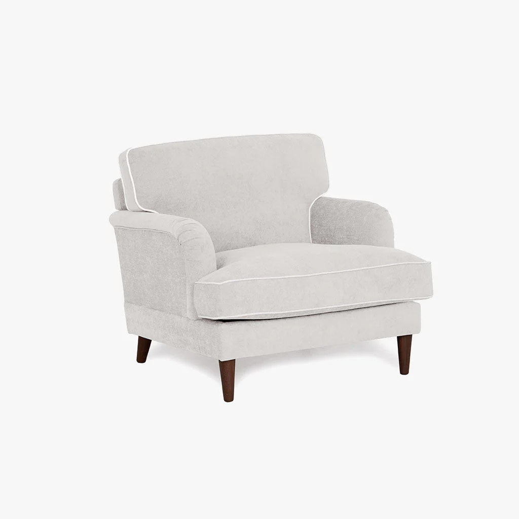 Sofá Individual Taupe com perfis em Bege SPENCER