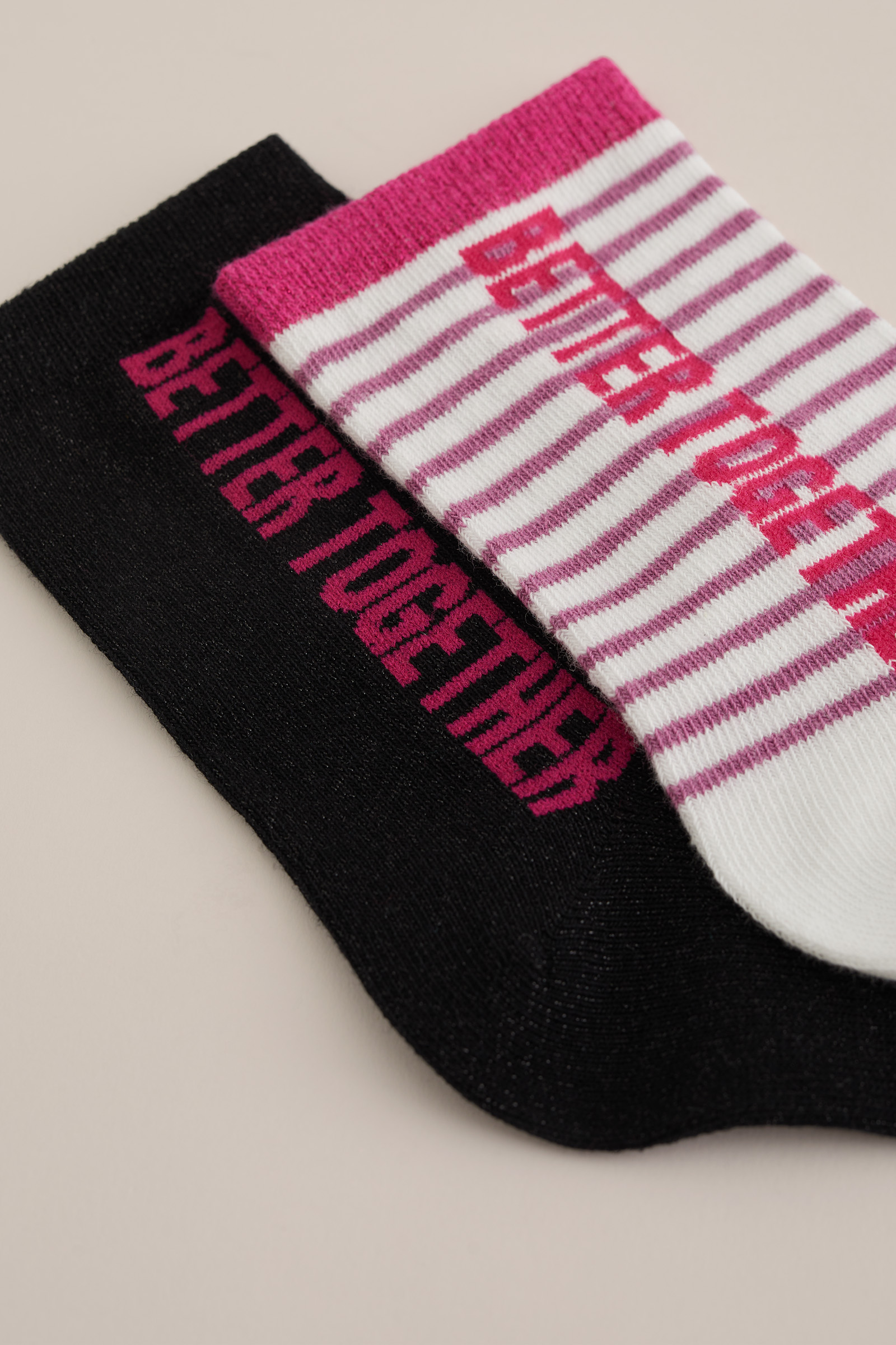 Meisjes sokken met print, 2-pack