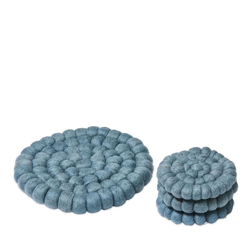 New Zealand Sky Blue Wool Trivet