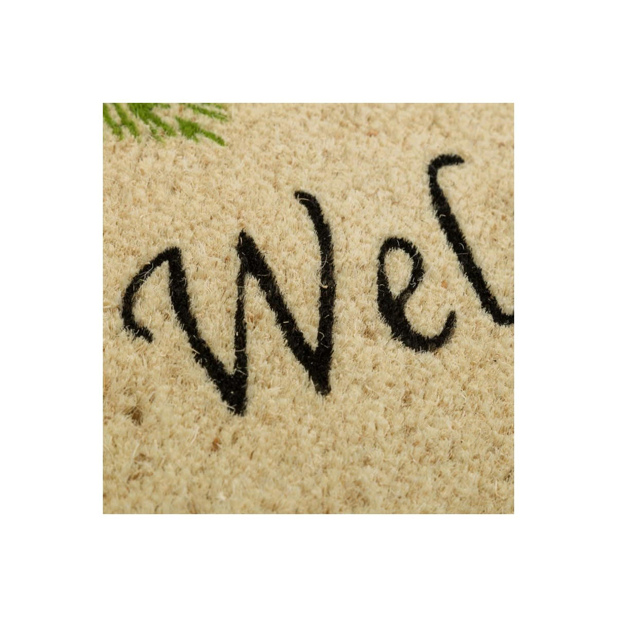 WELCOME FEUILLES - Paillasson coco 60x40