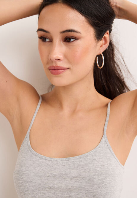 Womens Grey Stretch Cami Vest Top