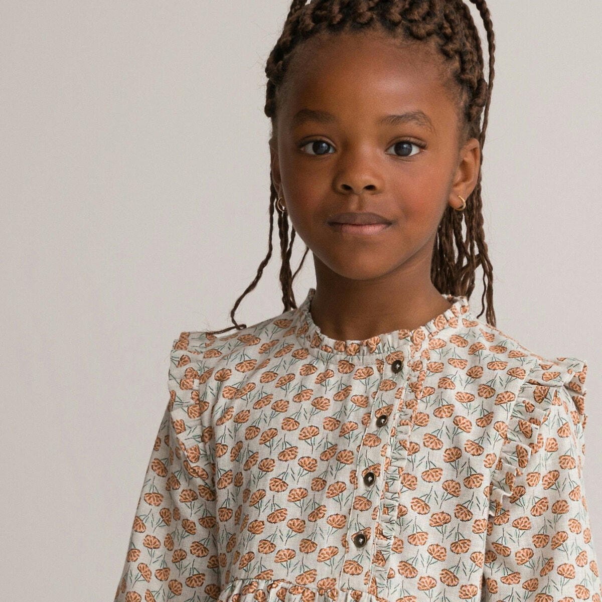 Robe manches longues, motif floral