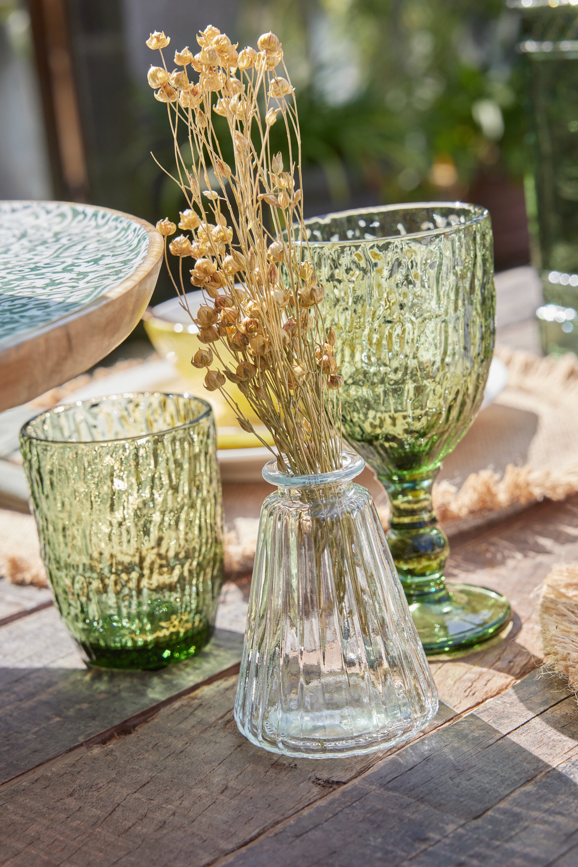J-Line wijnglas Vera - polyresin - groen