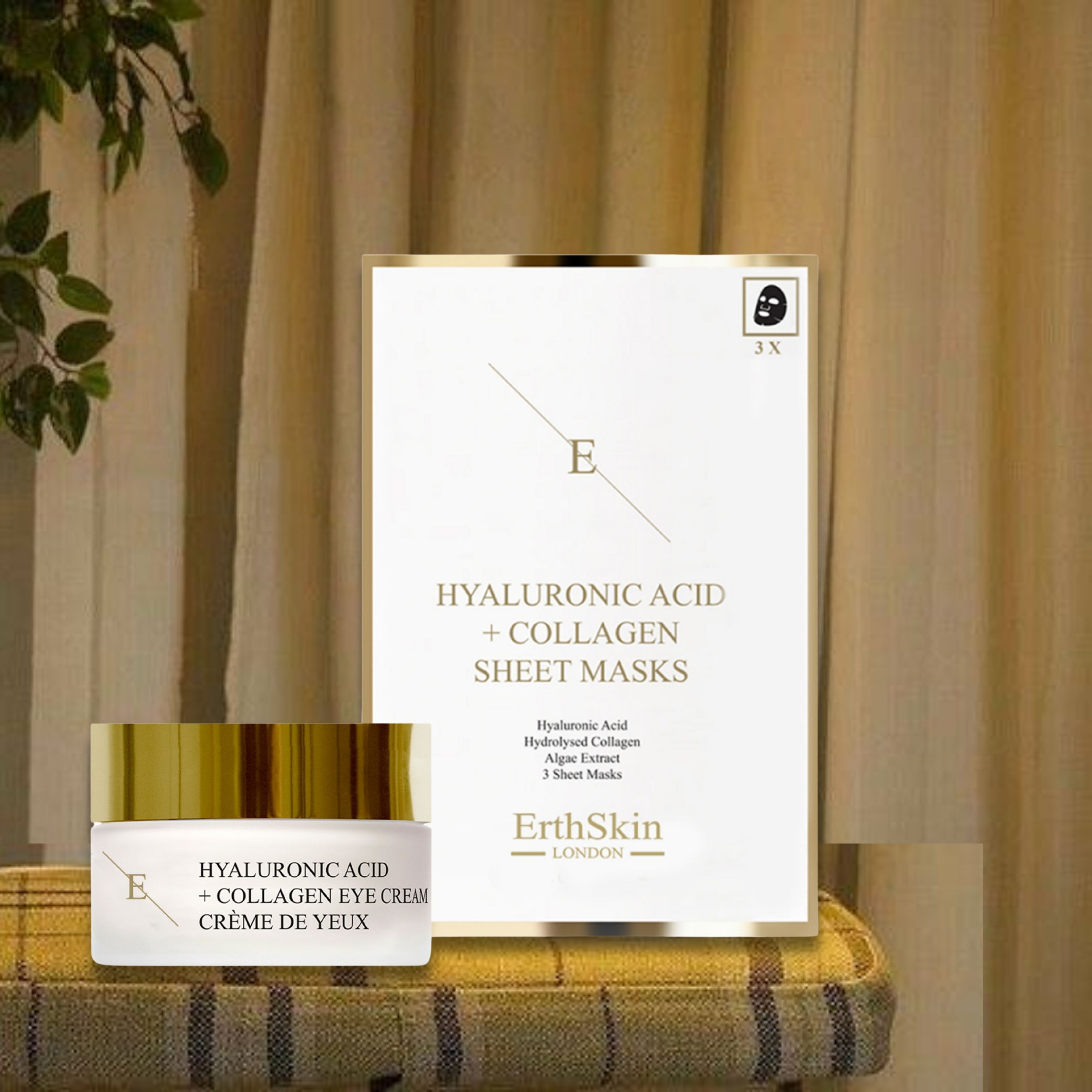Erth Skin London Hyaluronic Acid Sheet Mask   Pro Age Eye Cream 30ml – Hydrating Duo
