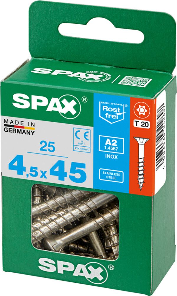 TRESKRUE SPAX RUSTFRI TFT 4,5X45MM 25STK