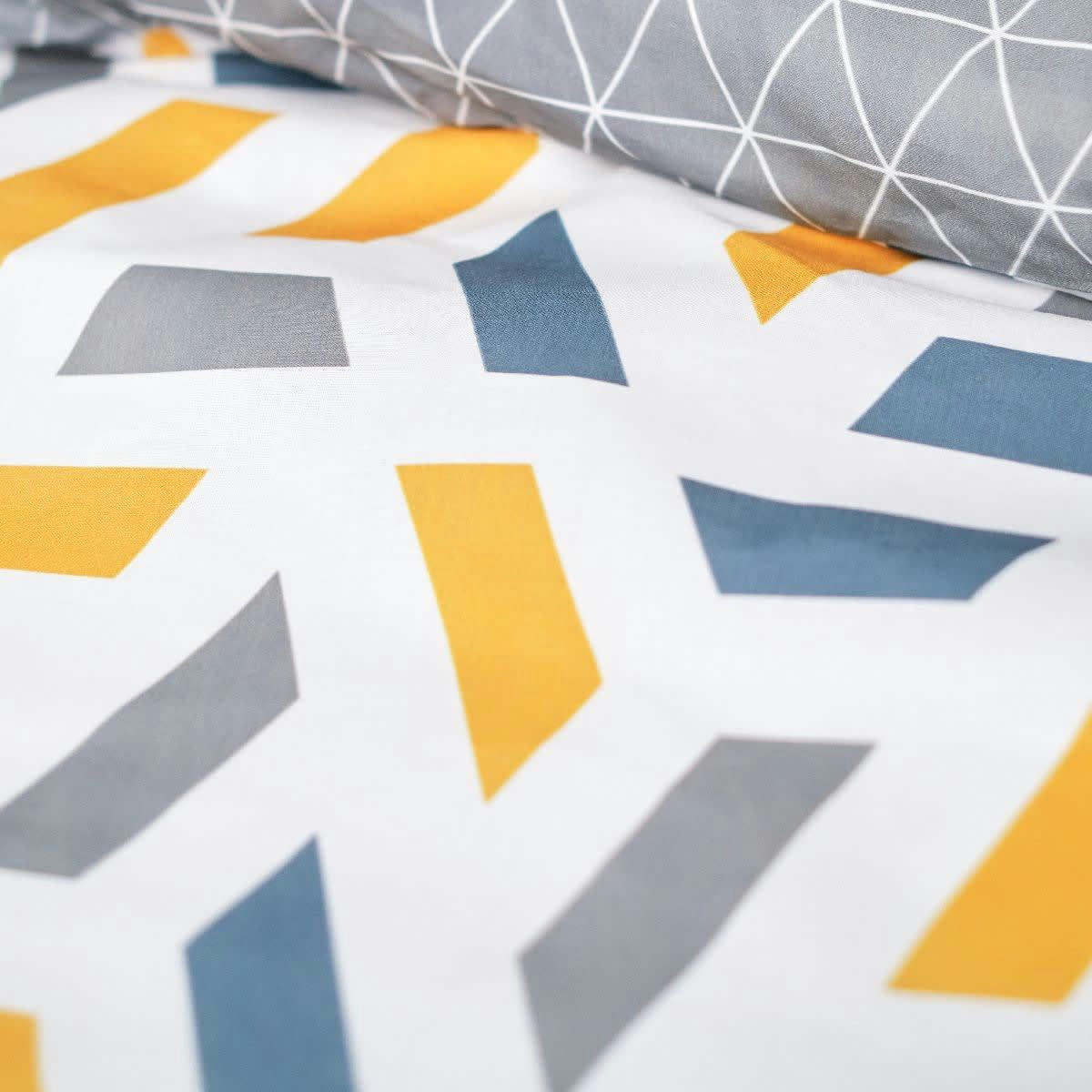 - Parure de lit en Polyester Blanc 220x240 cm