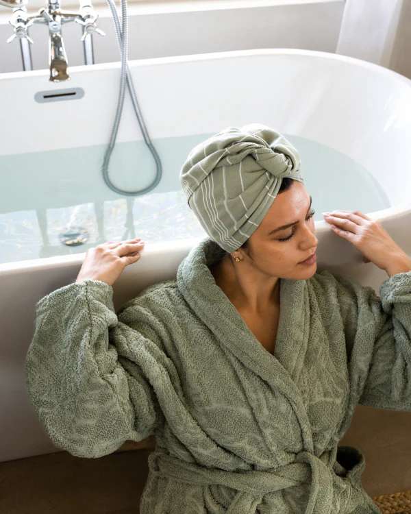 Aquatic Turtle Robe - Sage