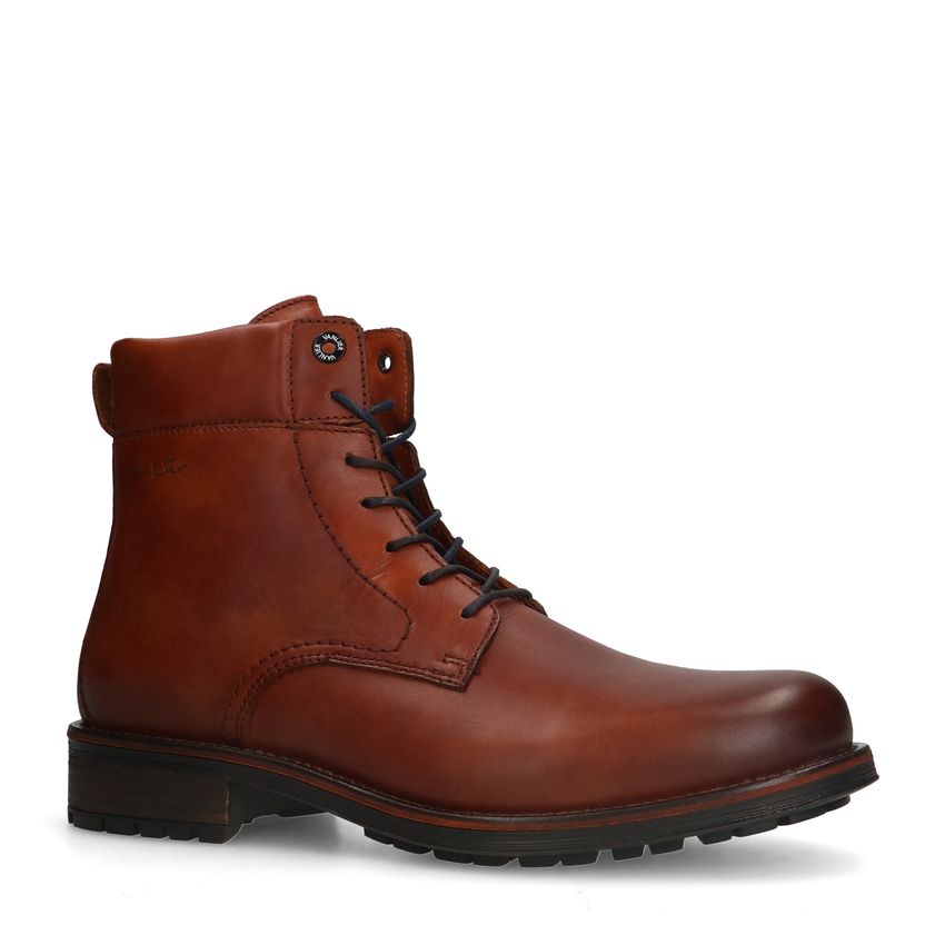 Van Lier Cognac leren veterboots