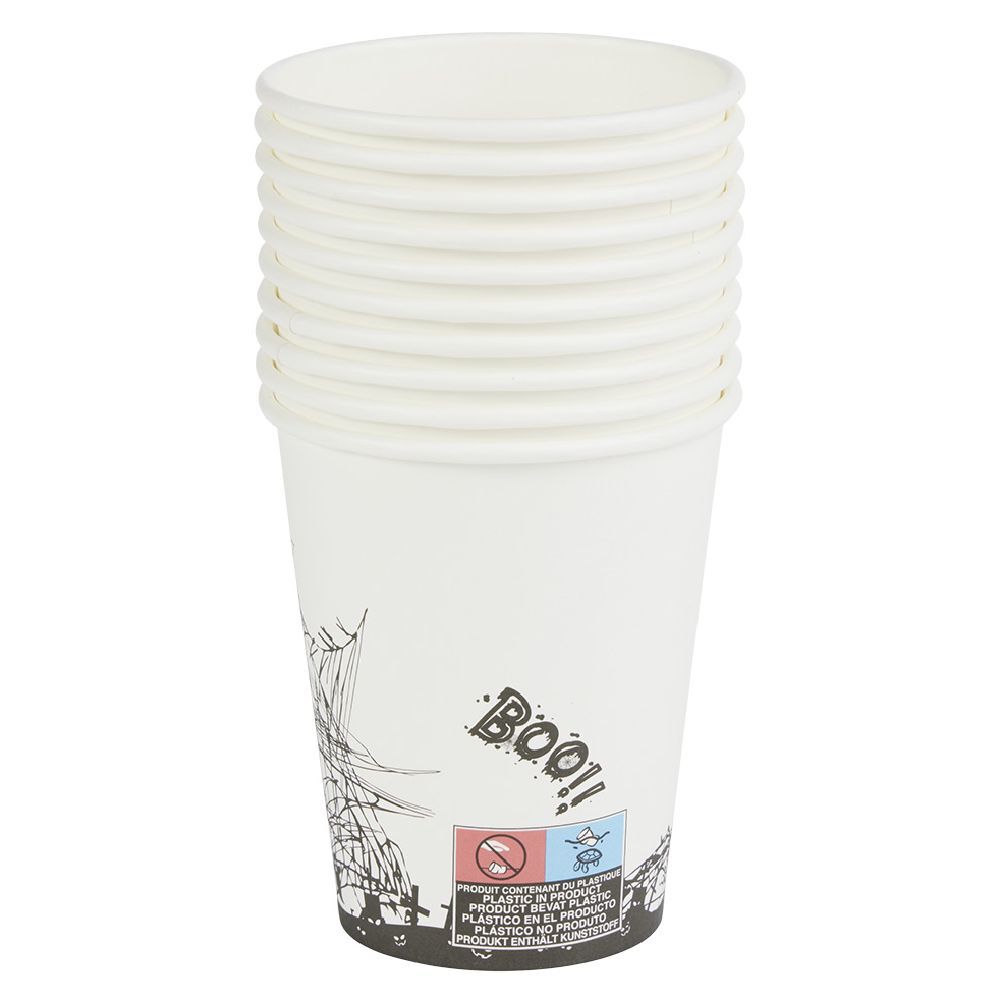 Gobelet en carton Halloween motif toile et fantôme 25cl x10