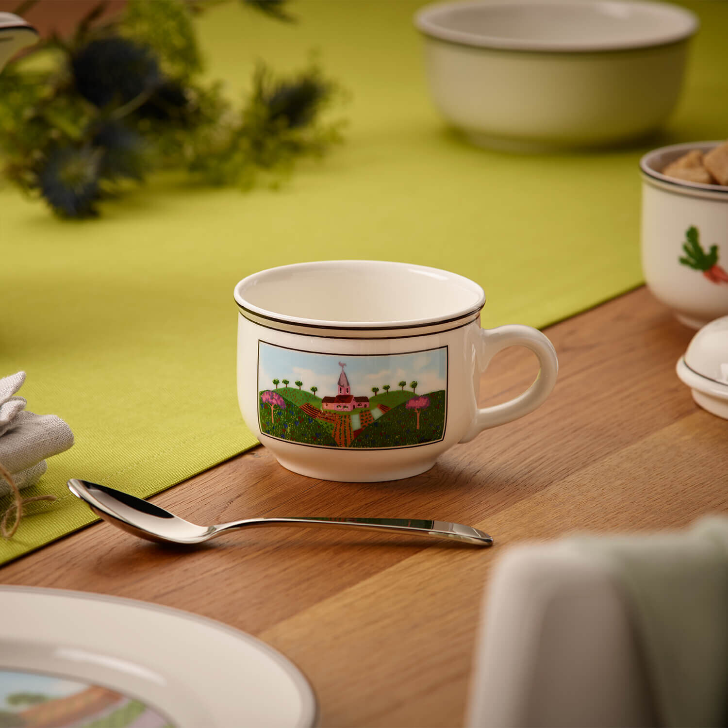 Design Naif Coffee/ Tea Cup - Multi-colored, 6.1 oz, Premium Porcelain