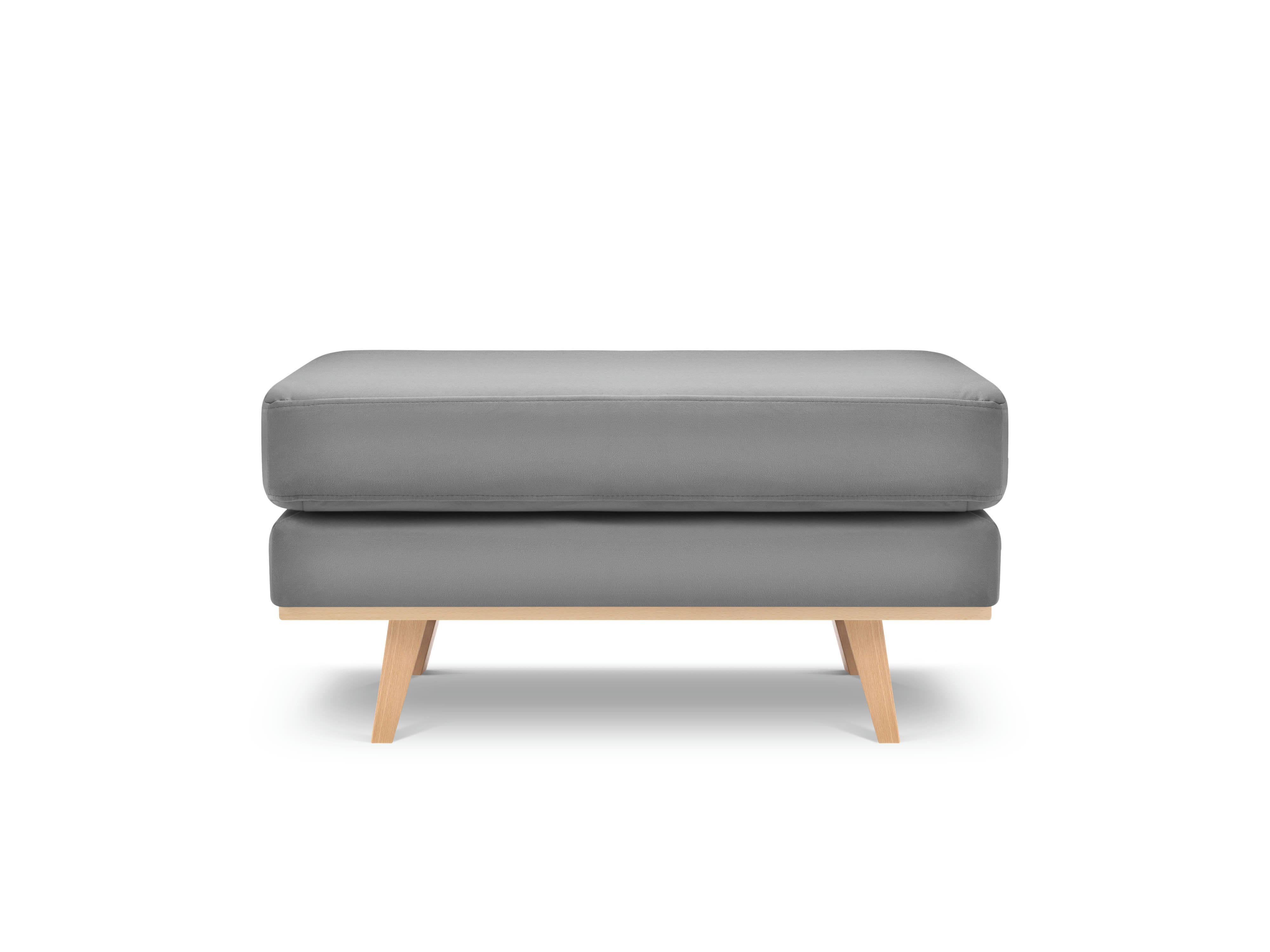 TUGELA - Pouf en velours gris