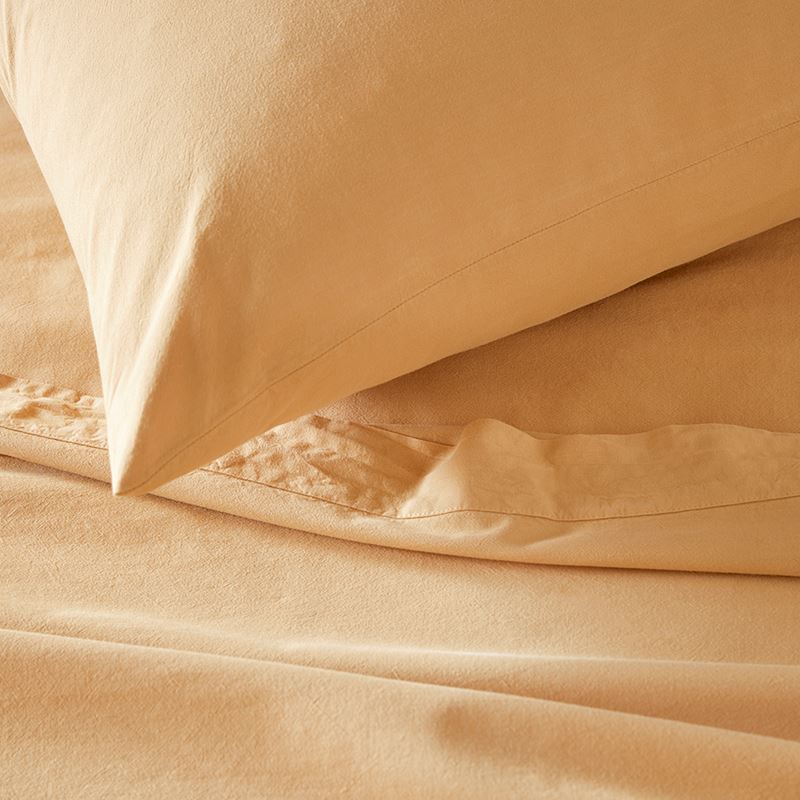 Stonewashed Cotton Gold Sheet Set