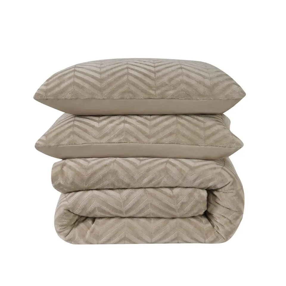 Dekbedovertrek Teddy Chevron 140x220 �?Zacht & Warm �?Incl. Kussensloop