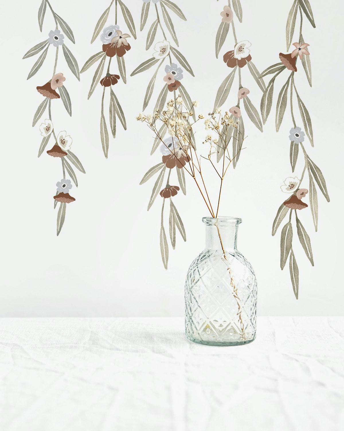 LILYDALE - Grand sticker eucalyptus et fleurs en vinyle mat multicolore