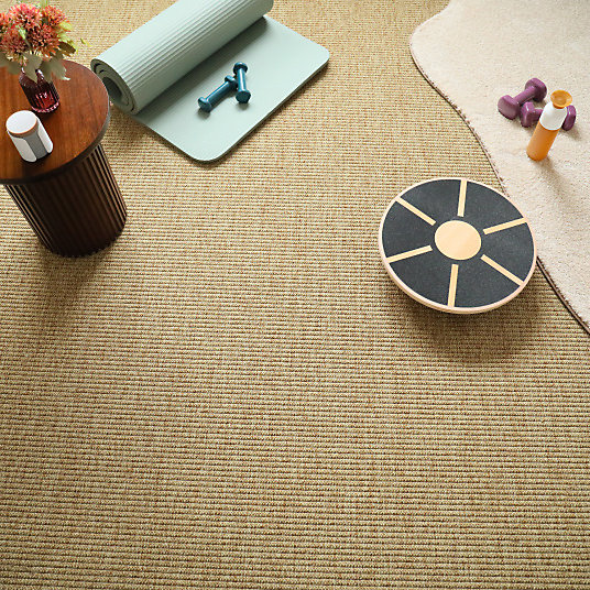 Moquette Tissé plat Pilates Beige - Rouleau de 4m x 12m