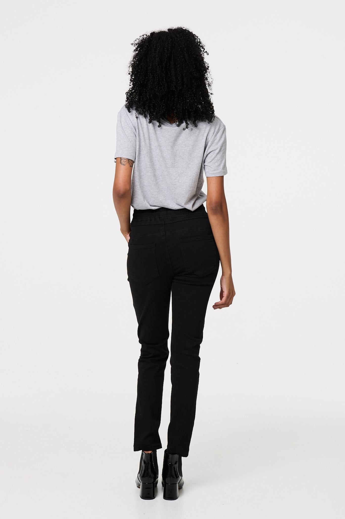 Izabel London Denim Skinny Ankle Grazer Leggings