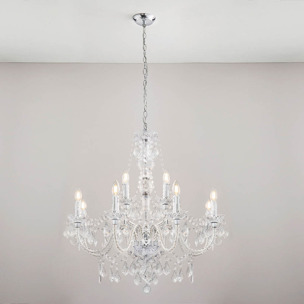 Żyrandol CLARENCE przezroczysty 12xE14x15W wym:273x78x78cm IP20 Endon