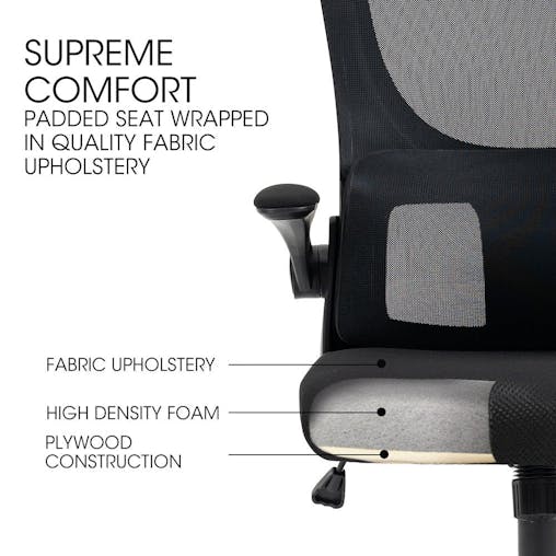 NNEMB Ergonomic Office Desk Chair-10 Position Lumbar Support-Mesh Fabric-Retractable Armrests-Black