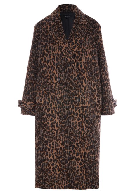 Womens Brown Leopard Print Dad Coat