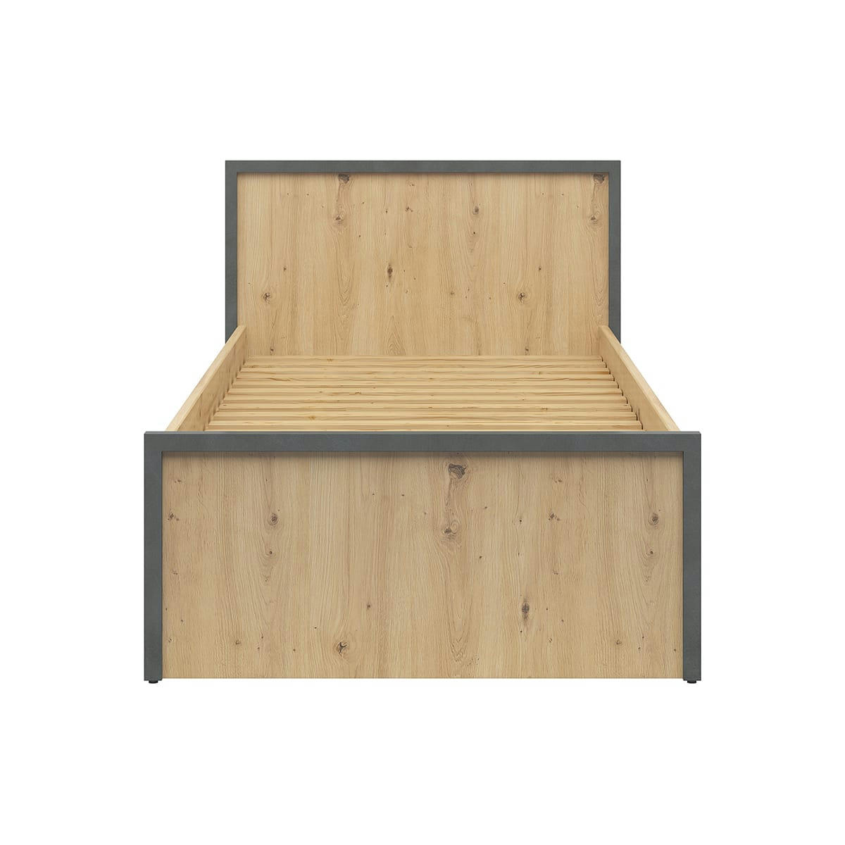 - Lit 90x200 stratifiés naturel et gris