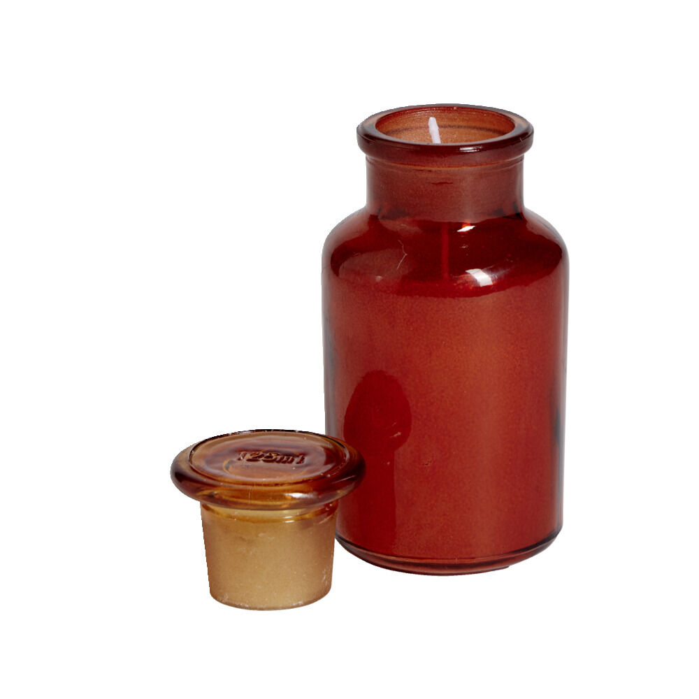 Bougie forme vase verre coloré Ø5,5xH11,5cm