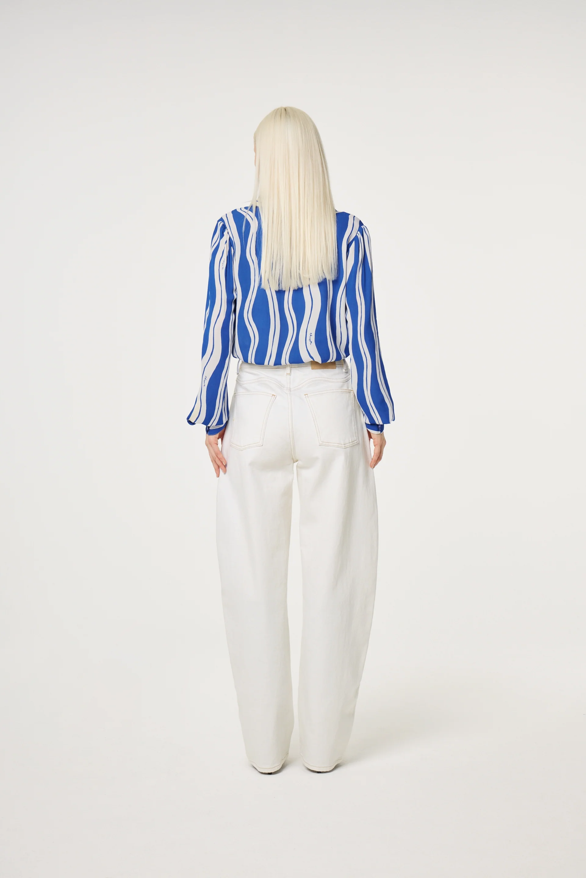 Coco Blouse | Cosy White/Cobalt