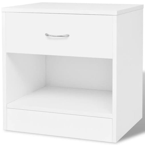 NNEVL Nightstand 2 pcs with Drawer White