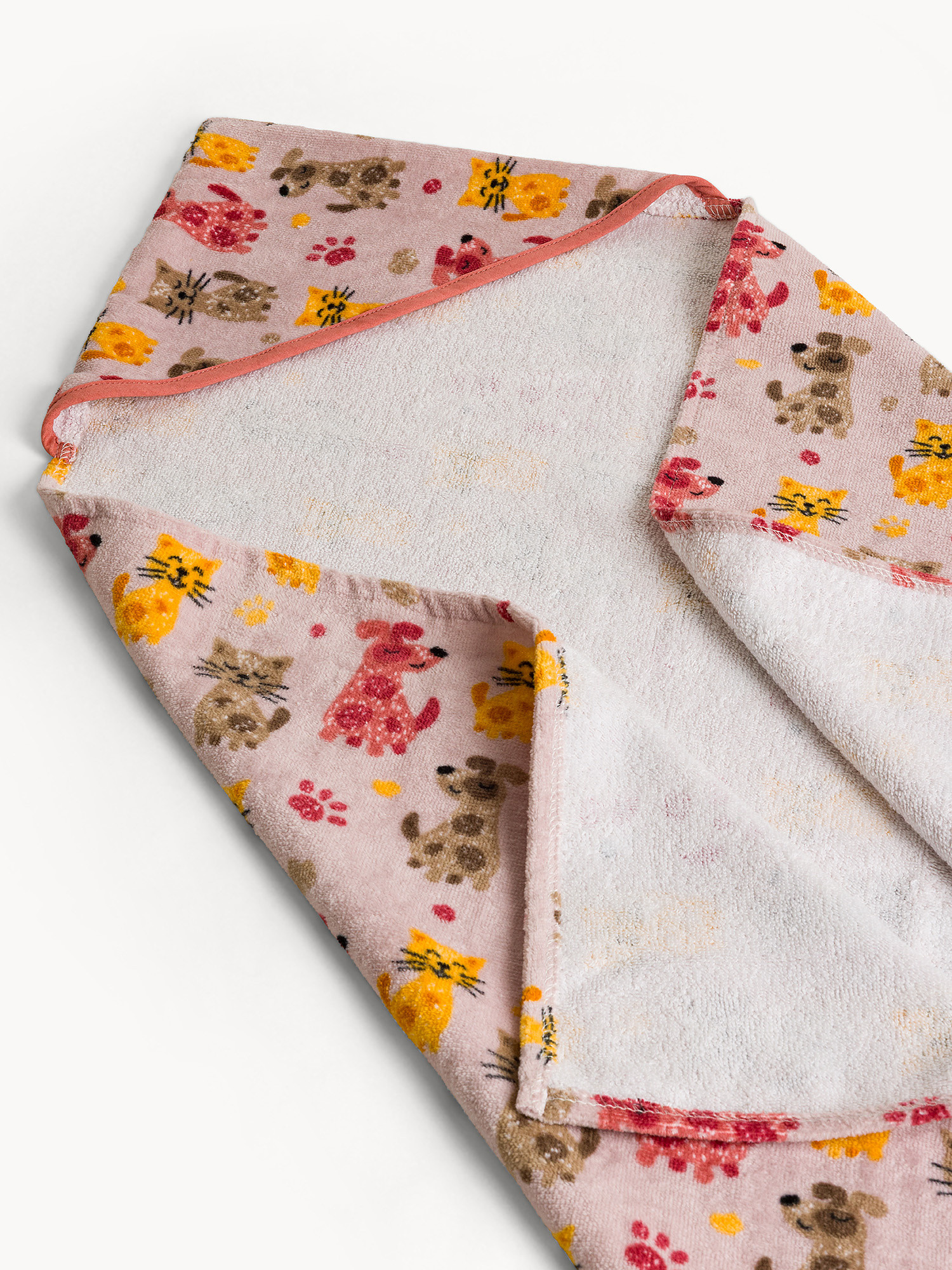 Asciugamano in cotone velour stampa animaletti