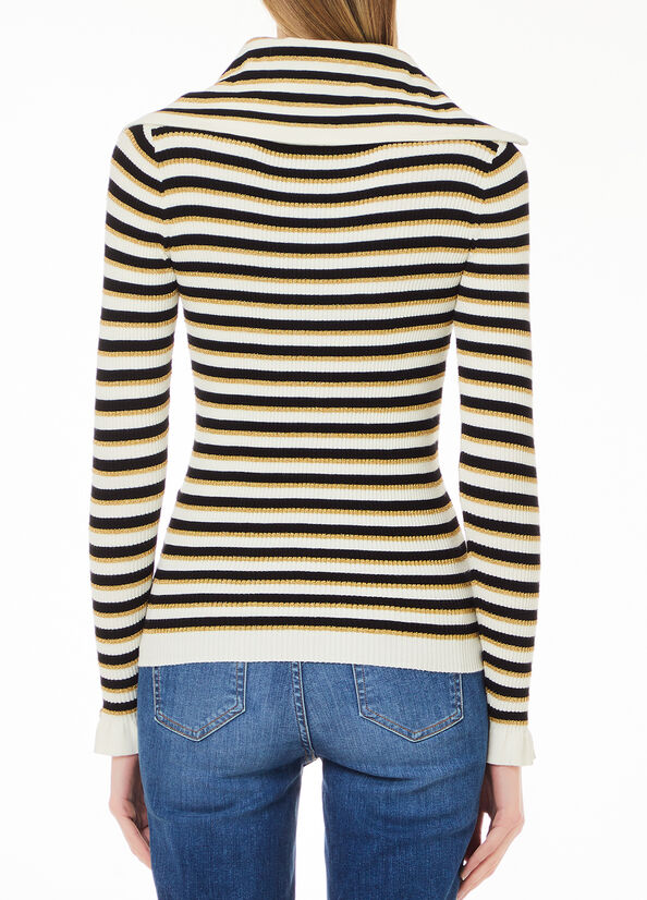 Cardigan in maglia a righe