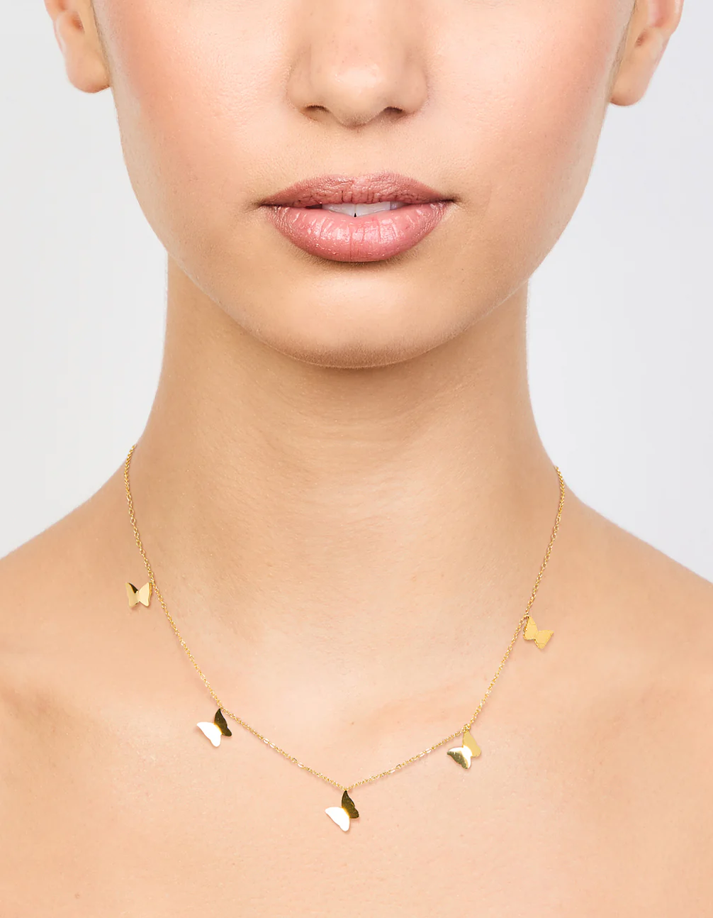 Waterproof Gold Plated Stainless Steel Butterfly Charm Necklace