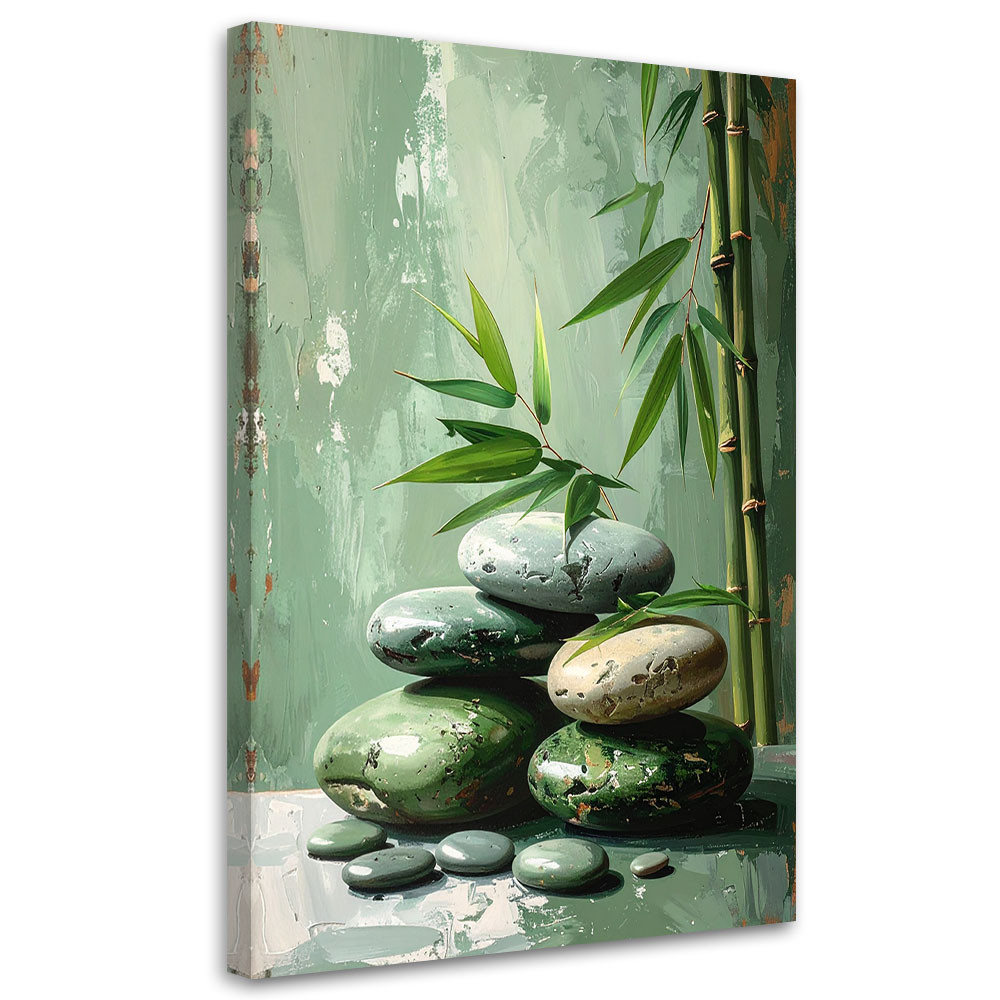 Obraz do salonu sypialni biura, Kamienie zen spa bambus imitacja 20x30