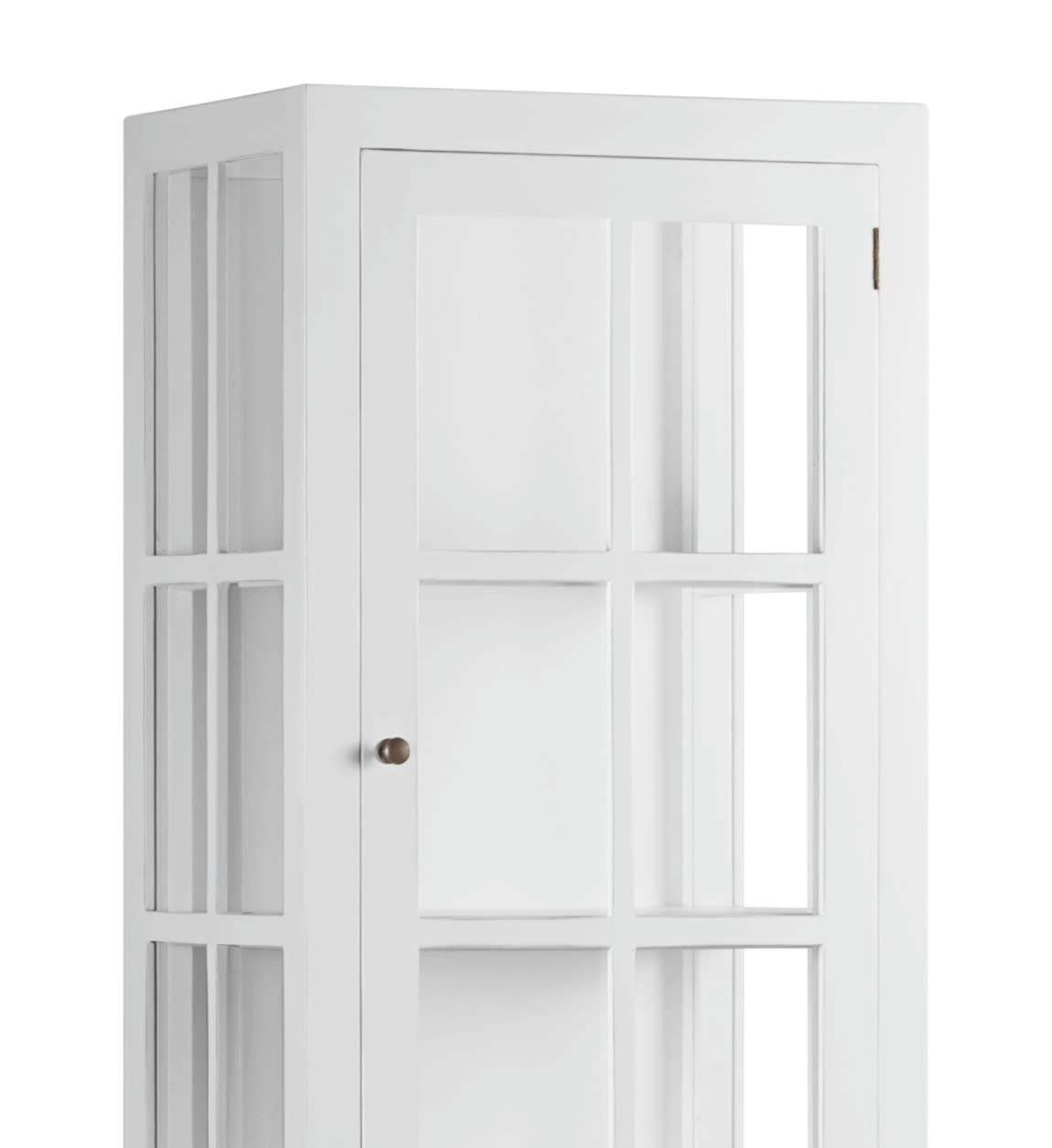 EVEREST - Vitrine en bois de mindi blanc H190