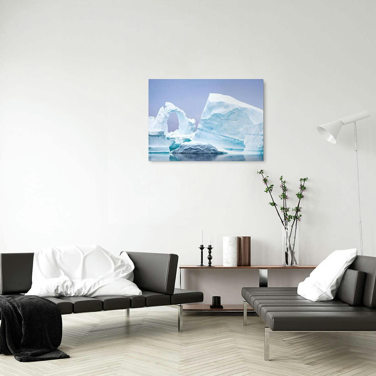 GRANDS ESPACES - Tableau sur verre iceberg 45x65 cm