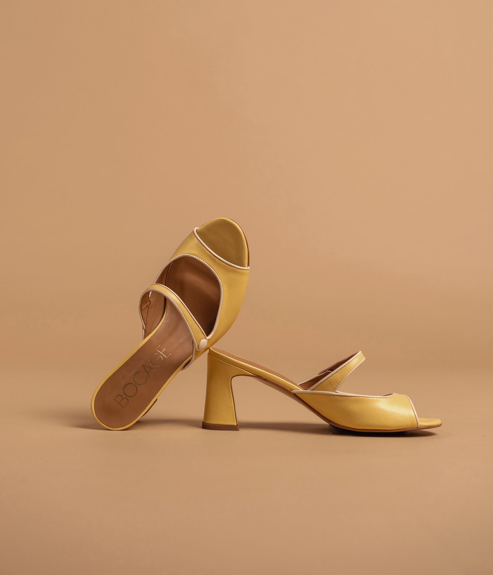 Mule à talon Odette jaune