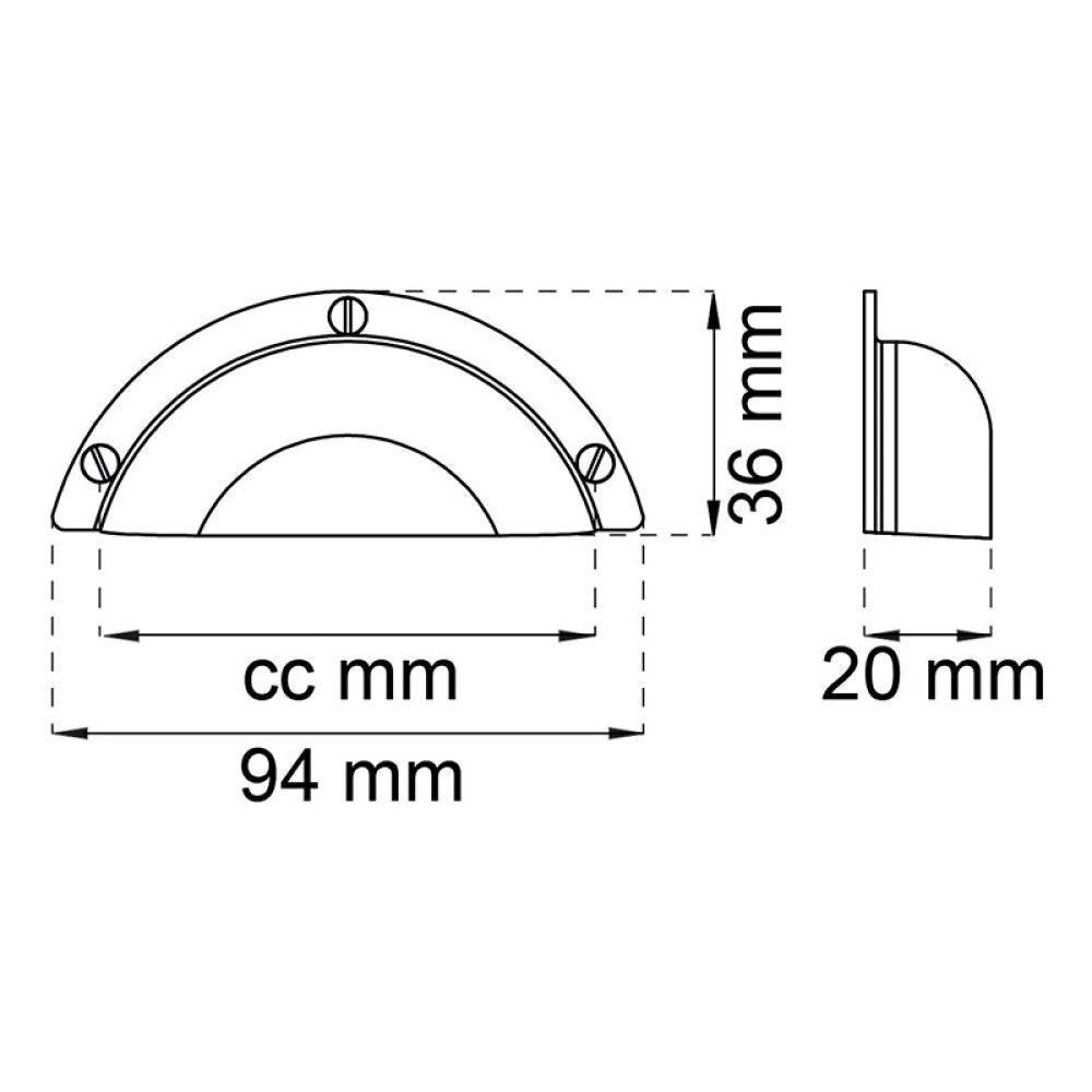 HÅNDTAK HABO NELLY 64MM SVART