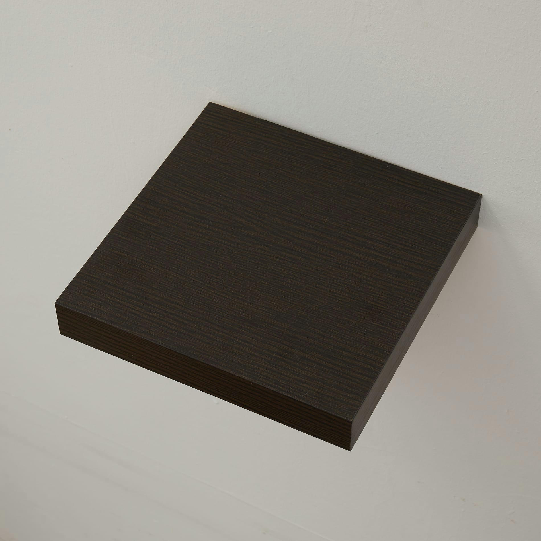 ROMA - Lot de 2 étagères murales 25x25 cm en mdf marron wengé