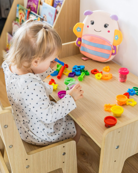 Zestaw Biurko Krzesło dla dzieci Rosnące razem z dzieckiem, 2-8 lat Dąb