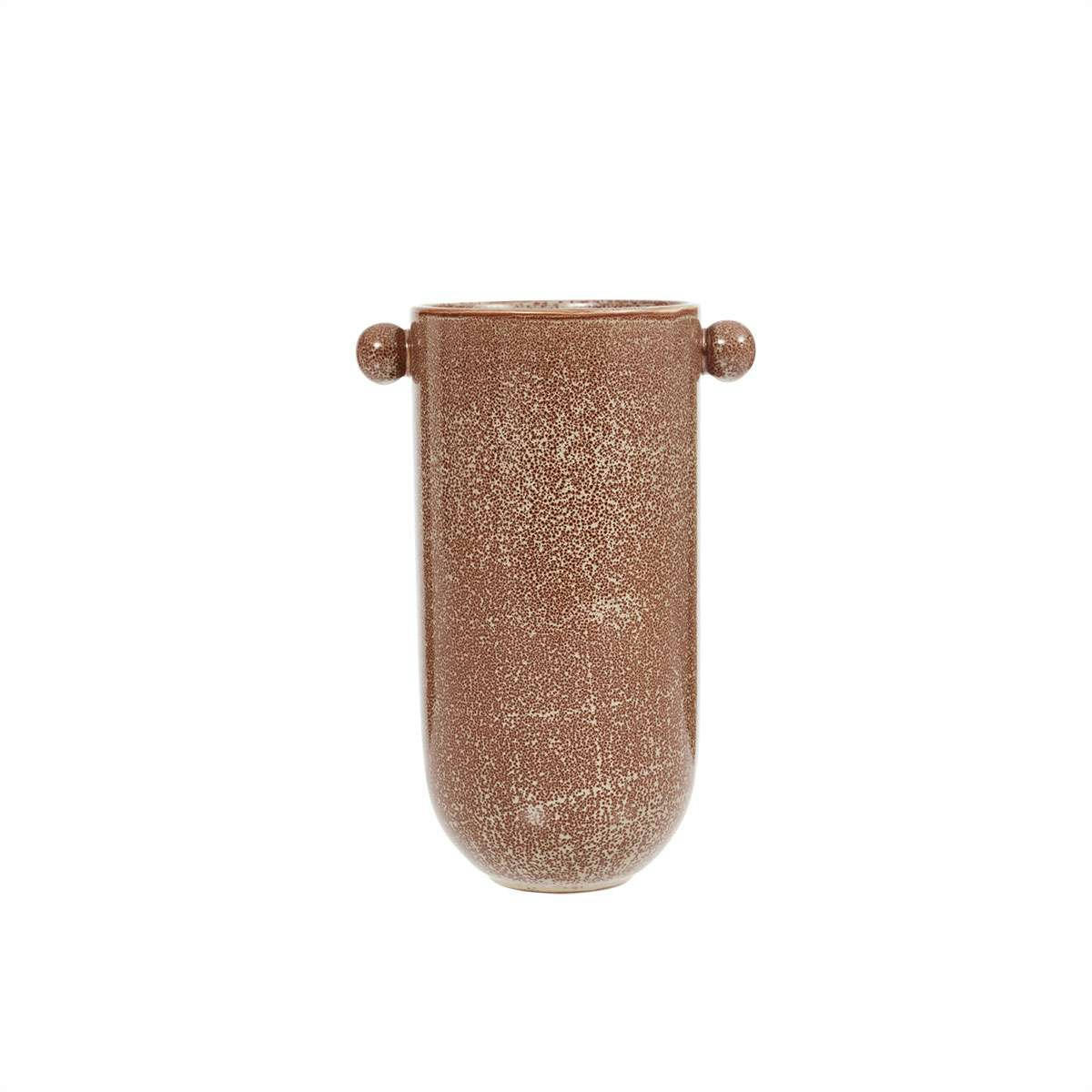 SAGA - Vase marron en grès Ø13,5xH20,5cm