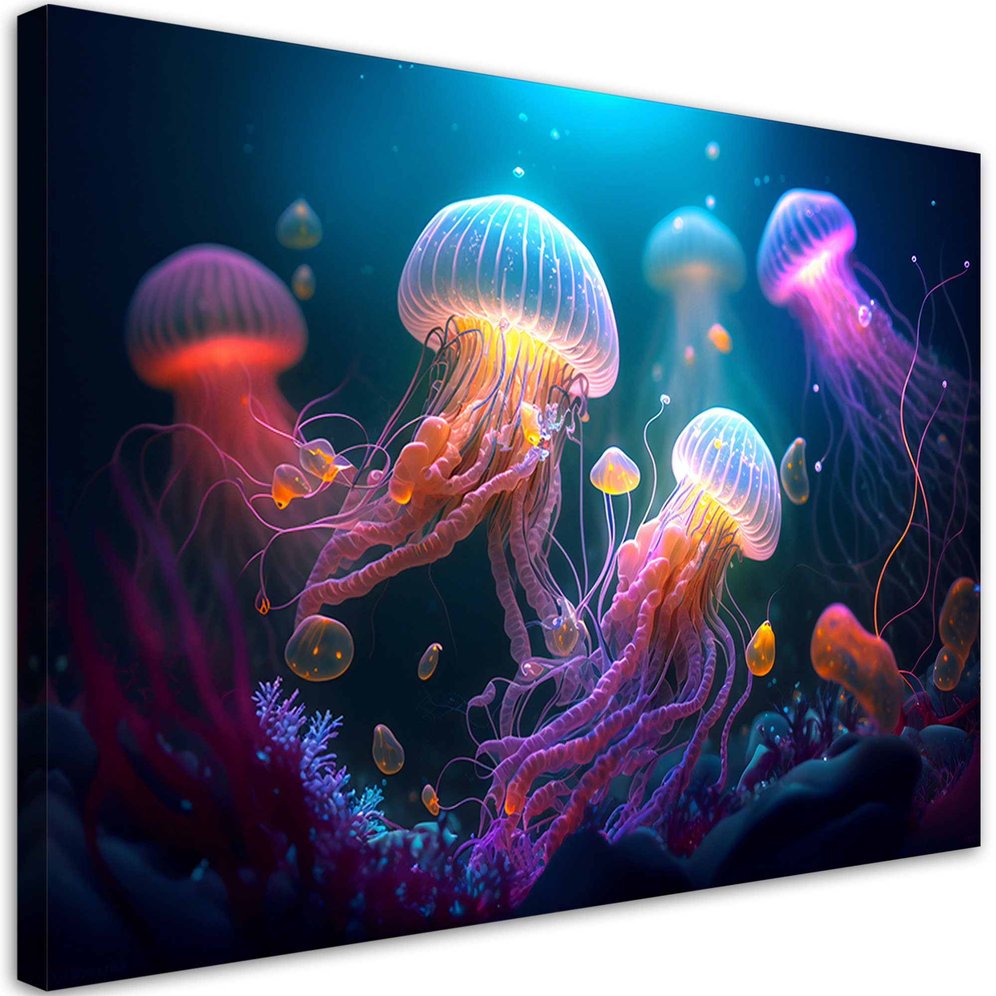 Feeby Obraz, Meduza Neon Abstrakcja 60x40