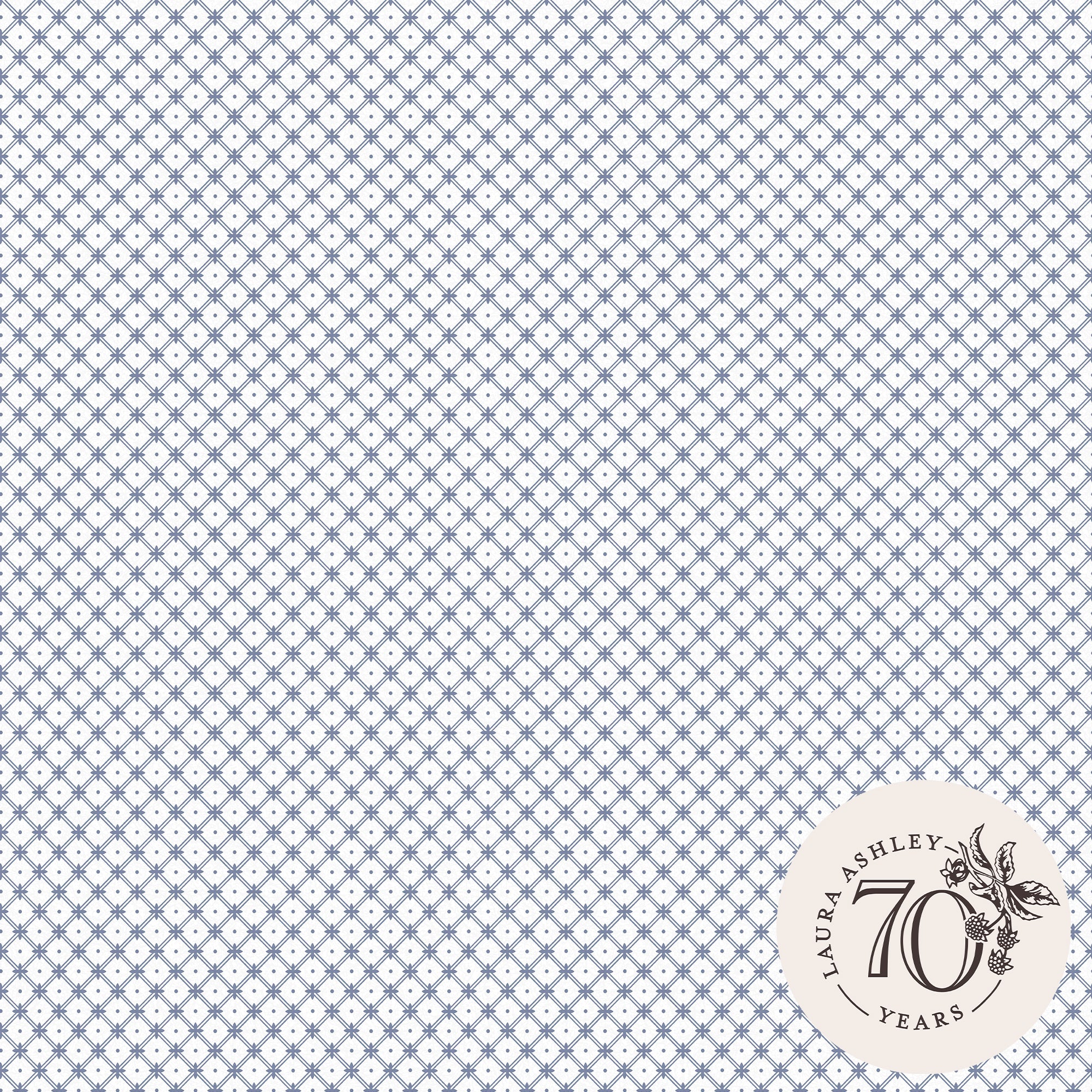 Laura Ashley Vliesbehang - Wickerwork Dark Seaspray Blue - Blauw 10mx52cm