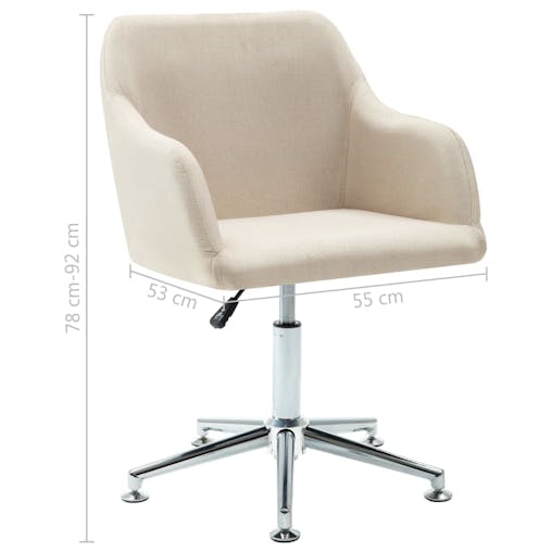 NNEVL Swivel Office Chair Cream Fabric